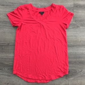 J. Jill Red Short Sleeve V-Neck Top Size Petite XS